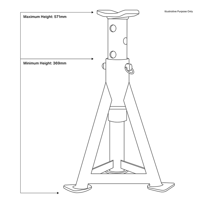 Premier Axle Stands (Pair) 6 Tonne Capacity per Stand - White | AS6