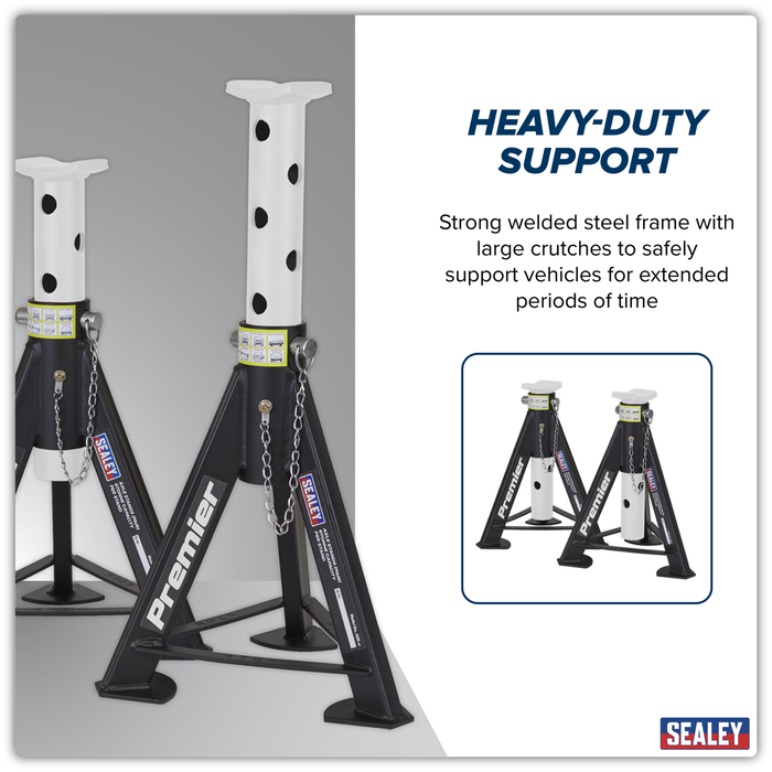 Premier Axle Stands (Pair) 6 Tonne Capacity per Stand - White | AS6