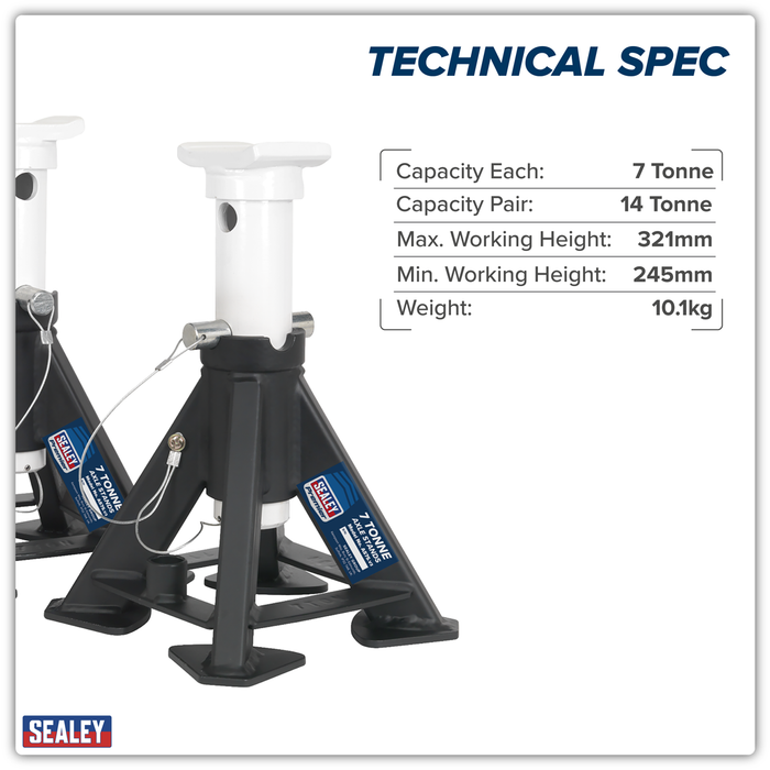 Premier Short Axle Stands (Pair) 7 Tonne Capacity per Stand | AS7S