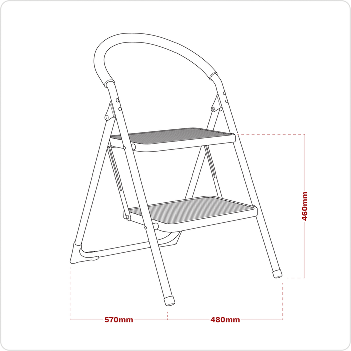 Step Stool 2-Tread 150kg Capacity - BS EN14183 | ASL2