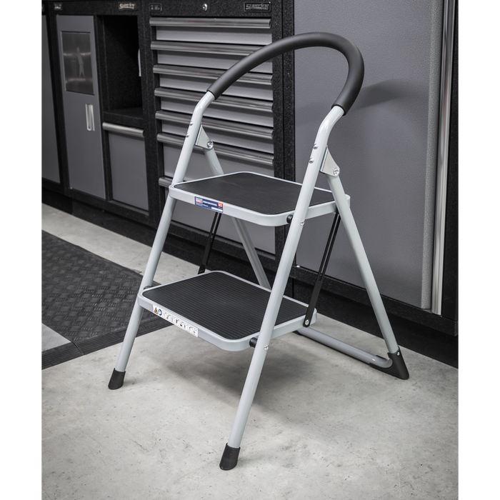 Step Stool 2-Tread 150kg Capacity - BS EN14183 | ASL2