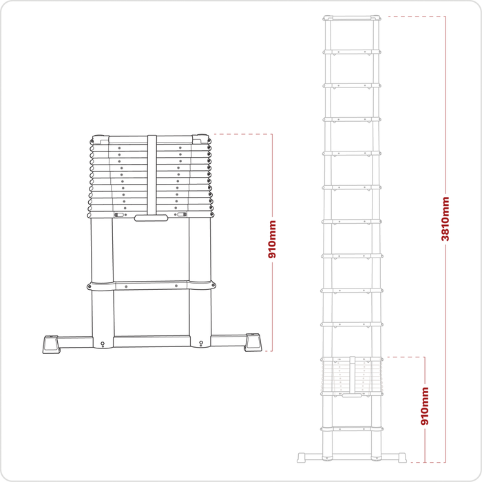 Aluminium Professional Telescopic Ladder 13-Tread - EN 131 | ATL13