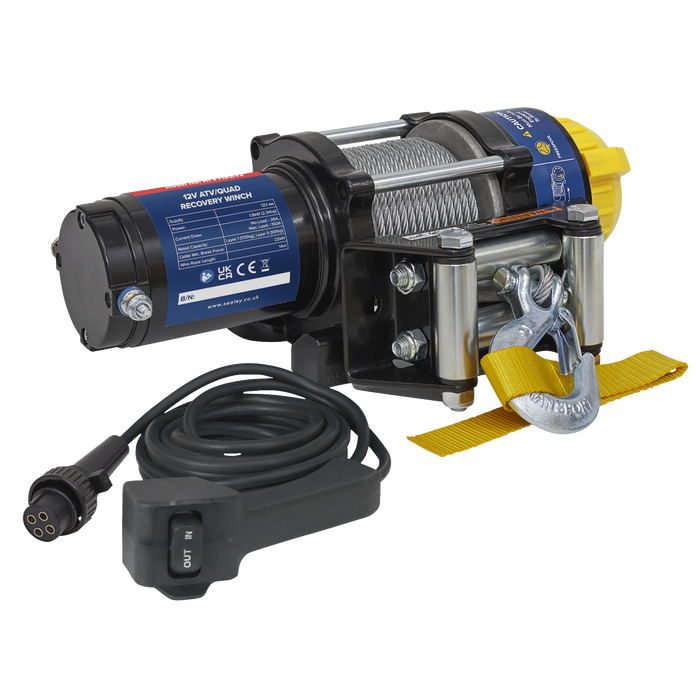 ATV/Quad Recovery Winch 1135kg (2500lb) Line Pull 12V | ATV1135