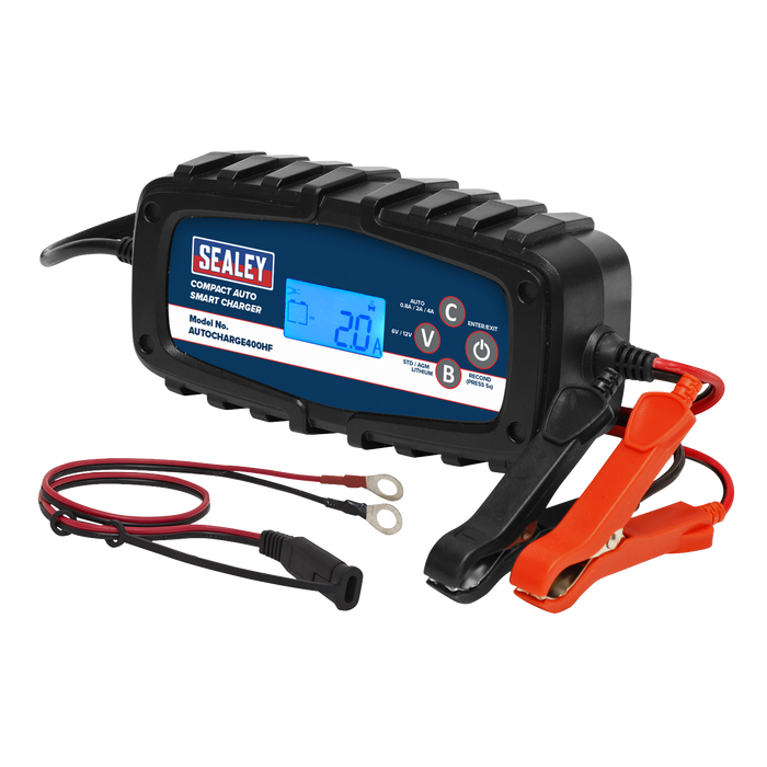 6/12V Compact Auto Smart Charger & Maintainer 4A | AUTOCHARGE400HF