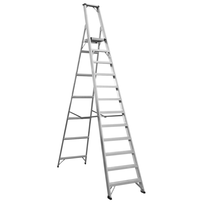Industrial Step Ladder 12-Tread Aluminium - BS EN 131 | AXL12