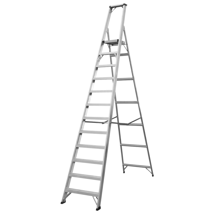 Industrial Step Ladder 12-Tread Aluminium - BS EN 131 | AXL12