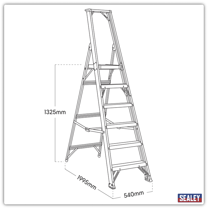 Industrial Step Ladder 6-Tread Aluminium - EN 131 | AXL6