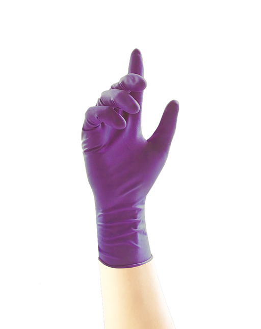 Extended Cuff Purple Exam Gloves HALYARD PURPLE NITRILE Exam