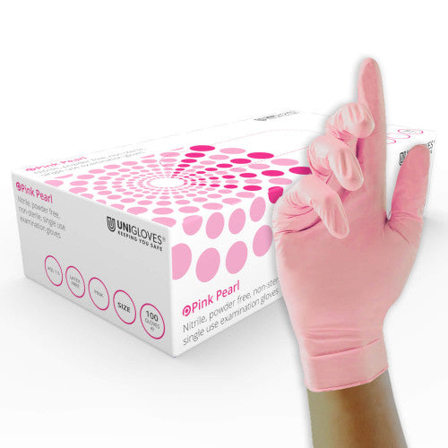 Unigloves Disposable Long Lasting Nitrile Gloves Full Pearl Range (12 Colours) | GP00
