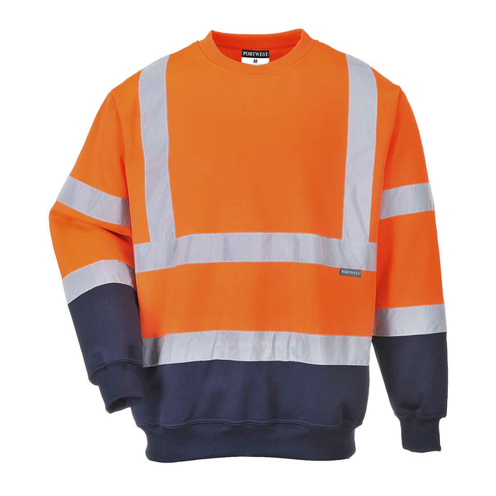 Portwest Hi-Vis Contrast Sweatshirt Orange/Navy | B306