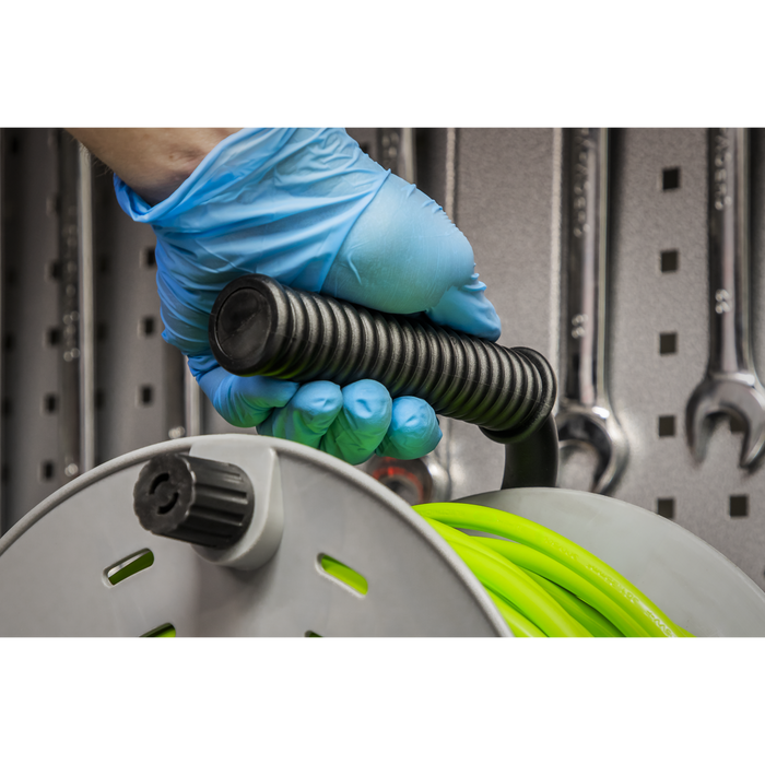50m Cable Reel with Thermal Trip 4 x 230V - Hi-Vis Green | BCR50G