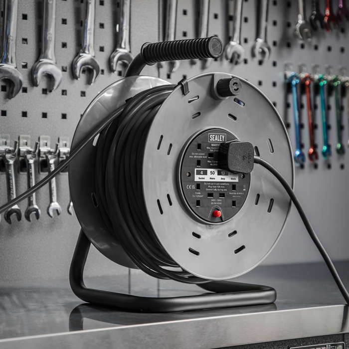 50m Cable Reel with Thermal Trip 4 x 230V | BCR50