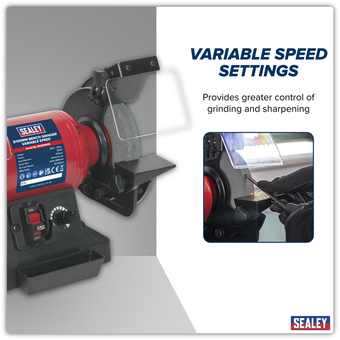 150mm Bench Grinder with Variable Speed 250W/230V | BG150WVS