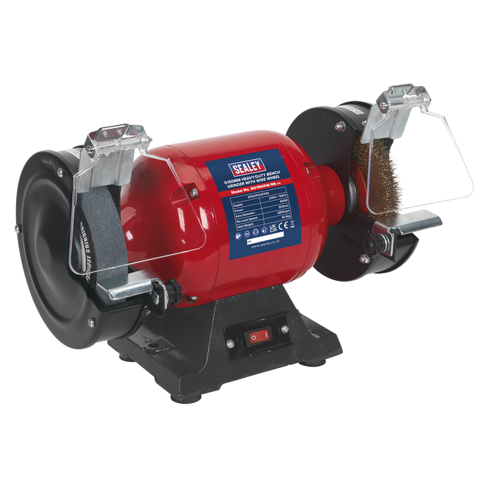 150mm Heavy-Duty Bench Grinder with Wire Wheel 450W/230V | BG150XW/99
