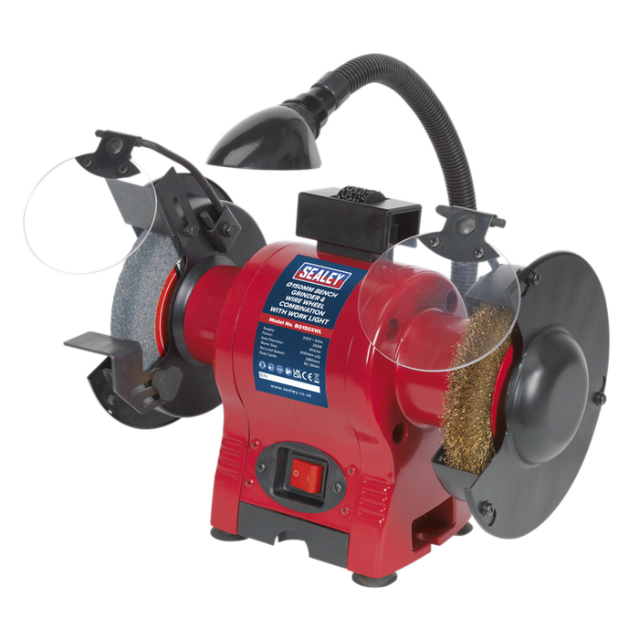 150mm Bench Grinder & Wire Wheel Combination with Worklight 250W/230V | BG150XWL