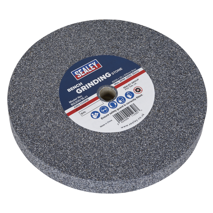 200 x 25mm Grinding Stone 16mm Bore - A36Q Coarse | BG200/16