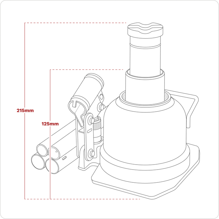 Low Profile Telescopic Bottle Jack 10 Tonne | BJ10LE