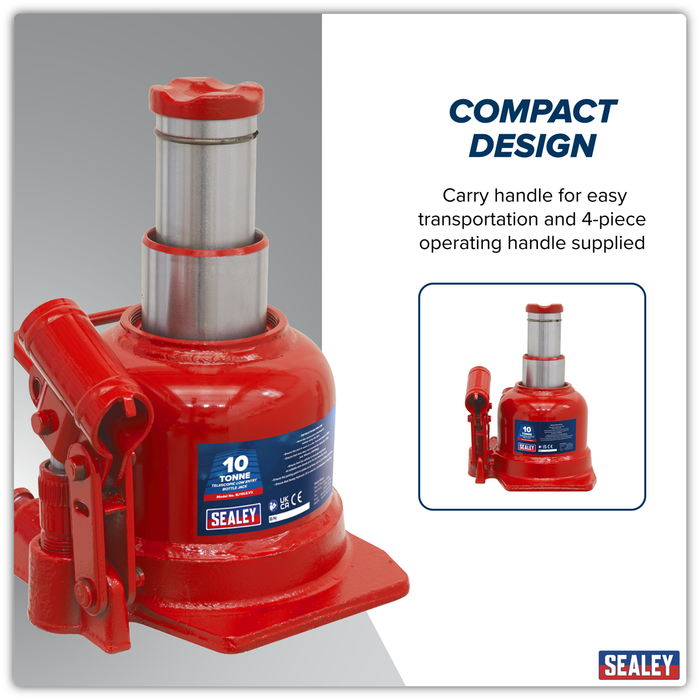 Low Profile Telescopic Bottle Jack 10 Tonne | BJ10LE
