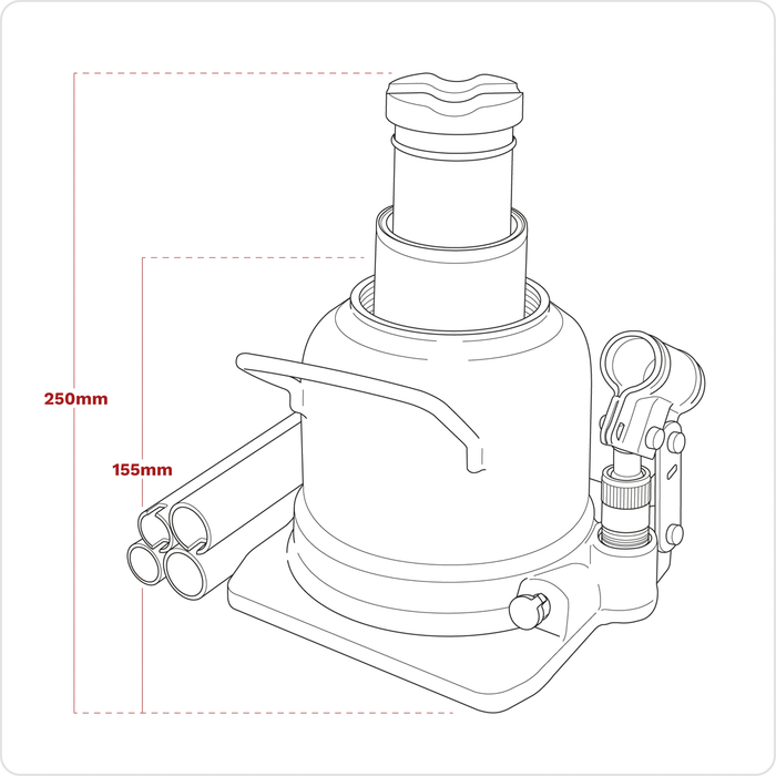 Low Profile Telescopic Bottle Jack 20 Tonne | BJ20LE