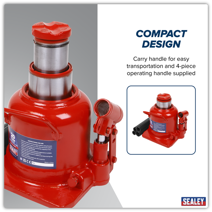 Low Profile Telescopic Bottle Jack 20 Tonne | BJ20LE