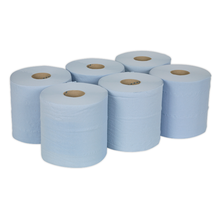 2-Ply Embossed Blue Paper Roll 150m - Pack of 6 | BLU150