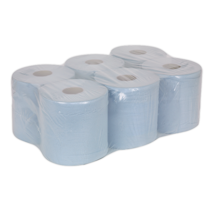 2-Ply Embossed Blue Paper Roll 150m - Pack of 6 | BLU150