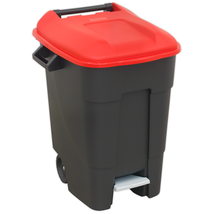 Refuse/Wheelie Bin with Foot Pedal 100L - Red | BM100PR