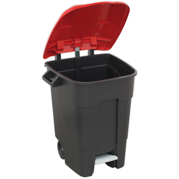 Refuse/Wheelie Bin with Foot Pedal 100L - Red | BM100PR