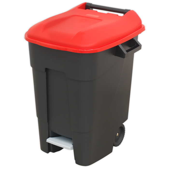 Refuse/Wheelie Bin with Foot Pedal 100L - Red | BM100PR