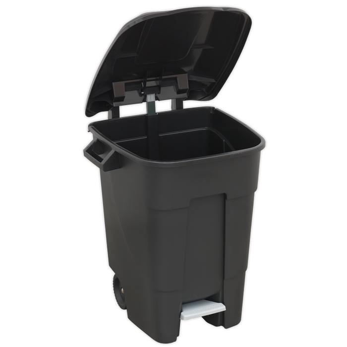 Refuse/Wheelie Bin with Foot Pedal 100L - Black | BM100P
