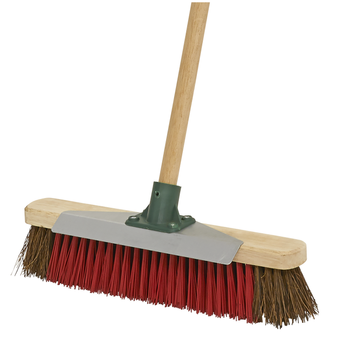 Heavy-Duty Stiff/Hard Bristle Broom with Scraper 16"(405mm) | BM16SC