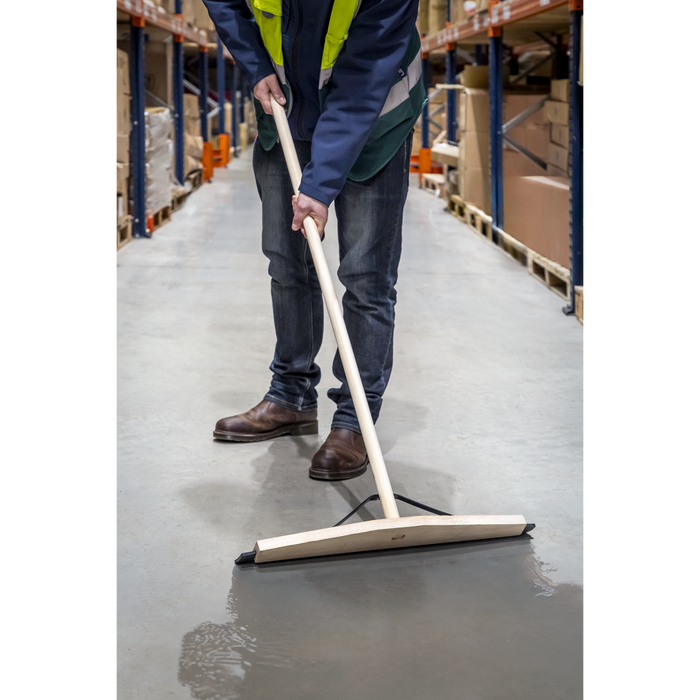 Rubber Floor Squeegee with Wooden Handle 24"(600mm) | BM24RS