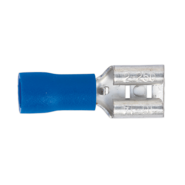 Push-On Female Terminal 6.3mm, Blue - Pack of 100 | BT20