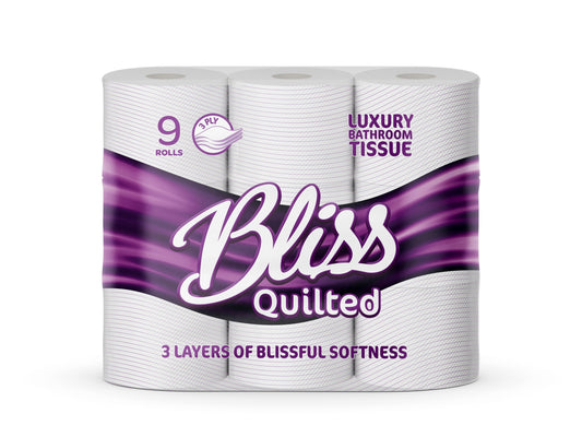 Bliss Quilted 3 Ply Luxury Toilet & Bathroom Tissue