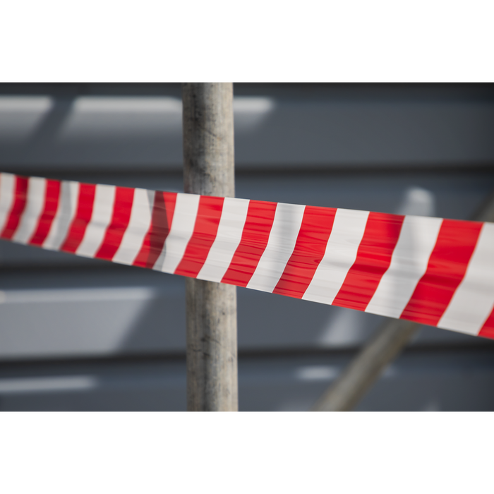 Non-Adhesive Hazard Warning Barrier Tape 80mm x 100m - Red/White | BTRW