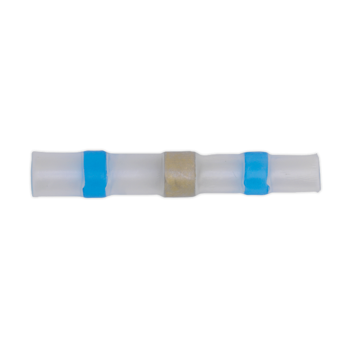 Heat Shrink Butt Connector Solder Terminal 16-14 AWG, Blue - Pack of 25 | BTSSB25