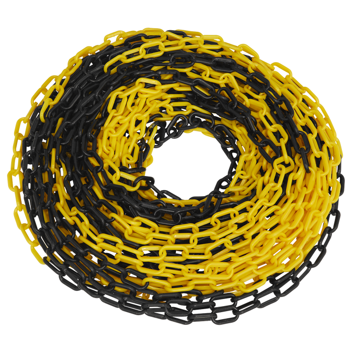 Plastic Chain 25m x 6mm - Black/Yellow | BYC25M