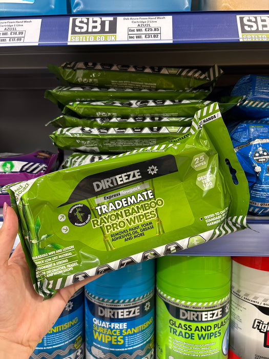 Dirteeze Trademate Bamboo Wet Wipes Flowpack, Pack of 25 Wipes | DGBF25