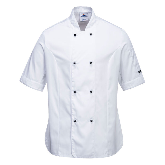 White Rachel Women's Chef Jacket S/S | Portwest