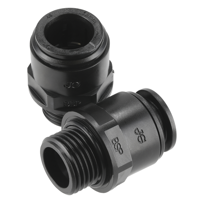 John Guest® Straight Adaptor 15mm x 1/2"BSP - Pack of 2 | CAS15SA