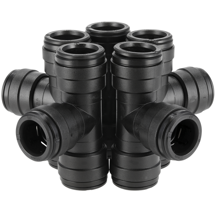 John Guest® Equal Tee 22mm - Pack of 5 | CAS22ET