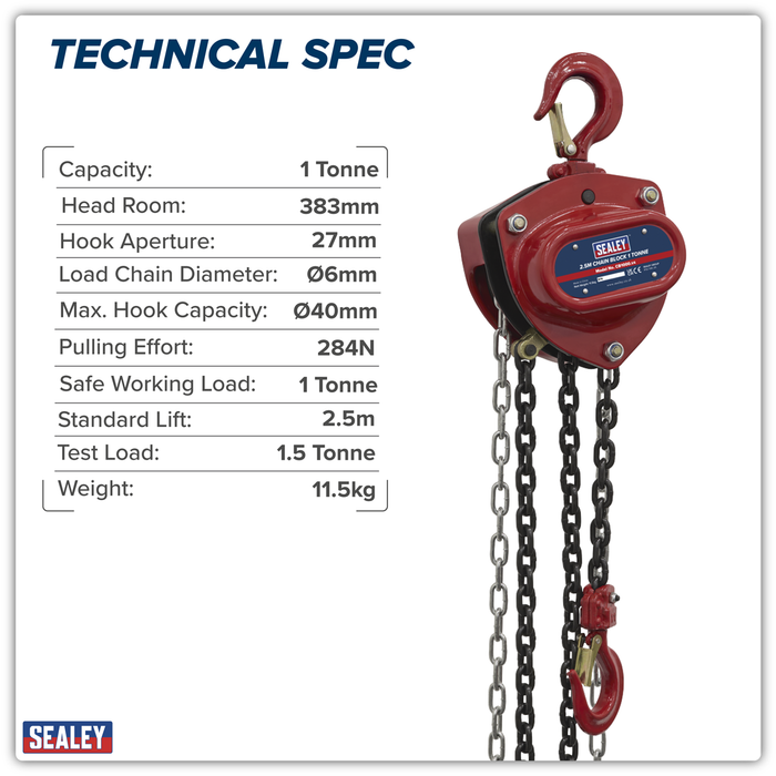2.5m Chain Block 1 Tonne | CB1000