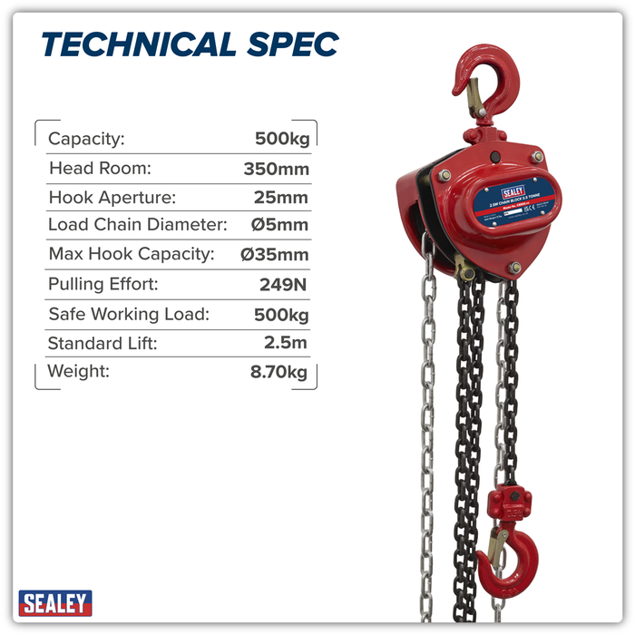 2.5m Chain Block 0.5 Tonne | CB500