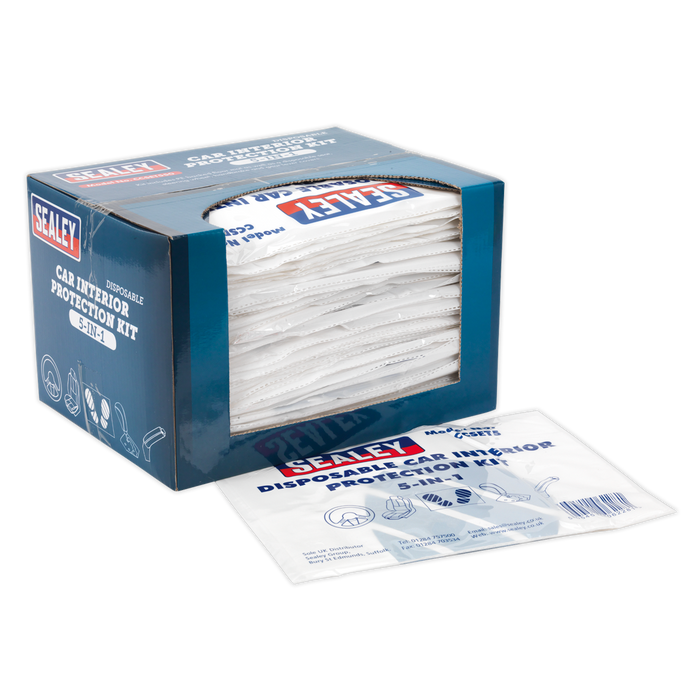 5-in-1 Disposable Car Interior Protection Kit - Display Box of 50 | CCSET550
