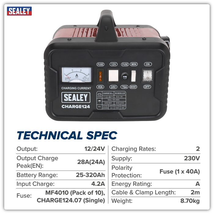 12/24V Battery Charger 28A 230V | CHARGE124