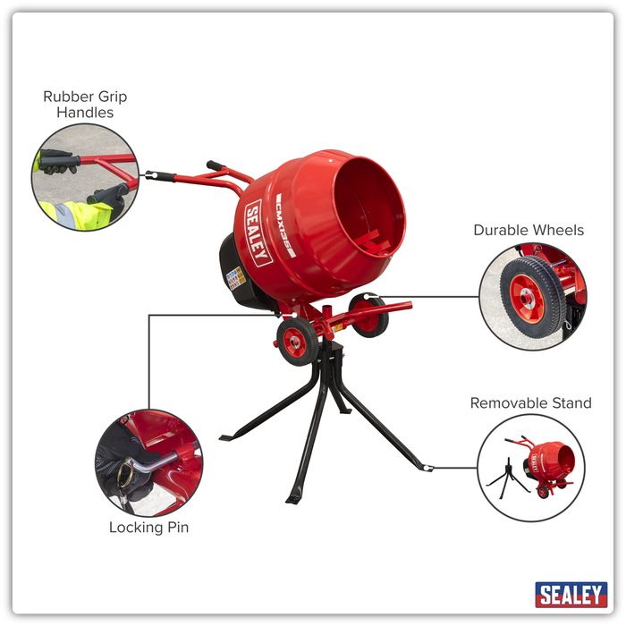 135L Cement Mixer with Stand 550W | CMX135