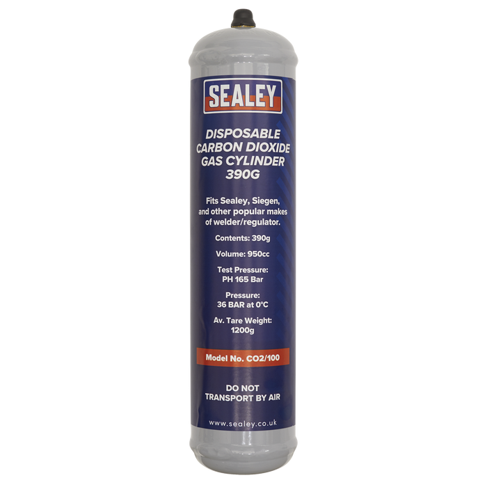 Disposable Carbon Dioxide Gas Cylinder 390g - Box of 12 | CO2/100/12