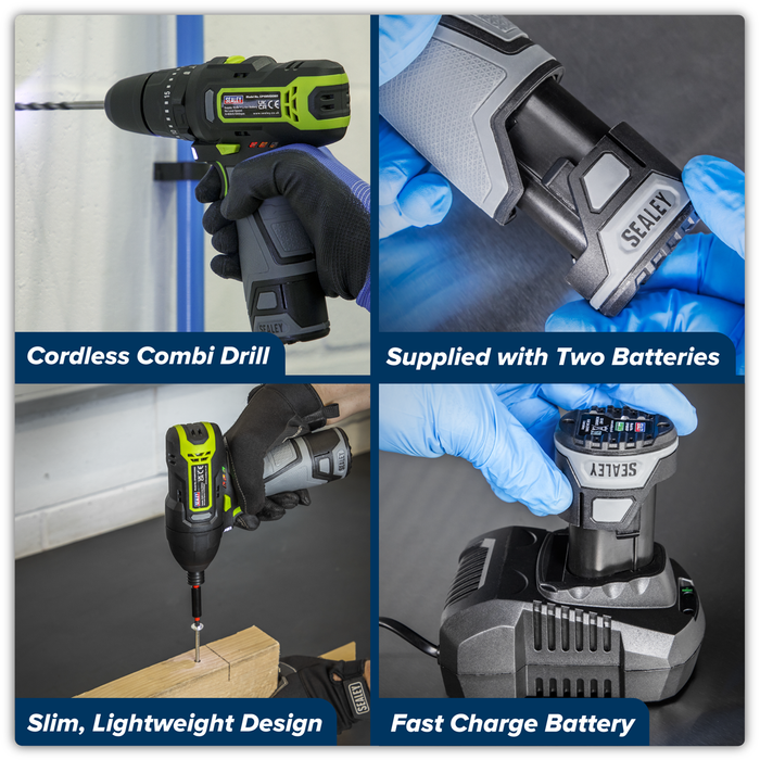 2 x SV10.8 Series Cordless Power Tool Kit 10.8V - 2 Batteries | CP108VCOMBO3