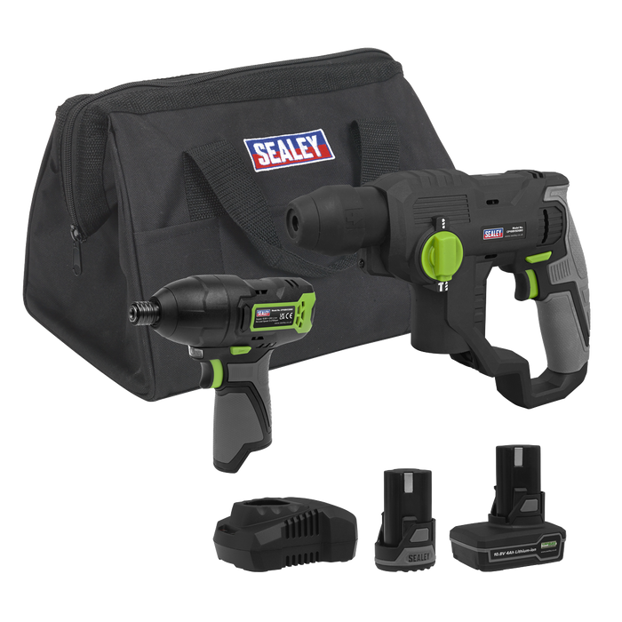 2 x SV10.8 Series Cordless Power Tool Kit 10.8V - 2 Batteries & Euro Plug | CP108VCOMBO4EU