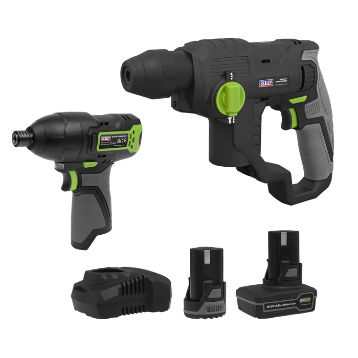 2 x SV10.8 Series Cordless Power Tool Kit 10.8V - 2 Batteries & Euro Plug | CP108VCOMBO4EU